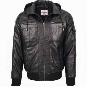 Mens Leather Bomber Jacket