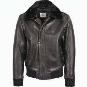 Mens Leather Bomber Pilot Jacket