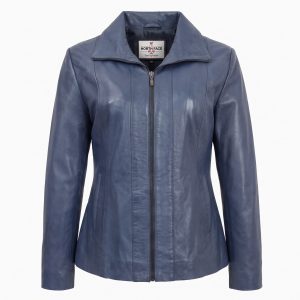 Womens Classic Zip Fastening Leather Jacket