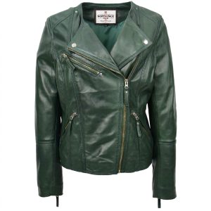 Womens Leather Casual Biker Jacket