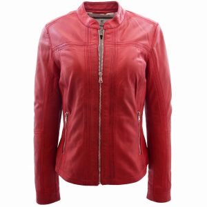 Womens Leather Classic Biker Style Tayla Jacket