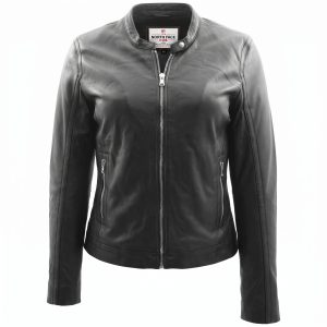 Womens Soft Leather Biker Style Jacket