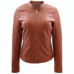 Womens Soft Leather Biker Style Jacket