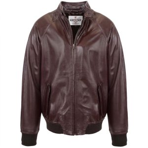 Mens Real Leather Bomber Jacket