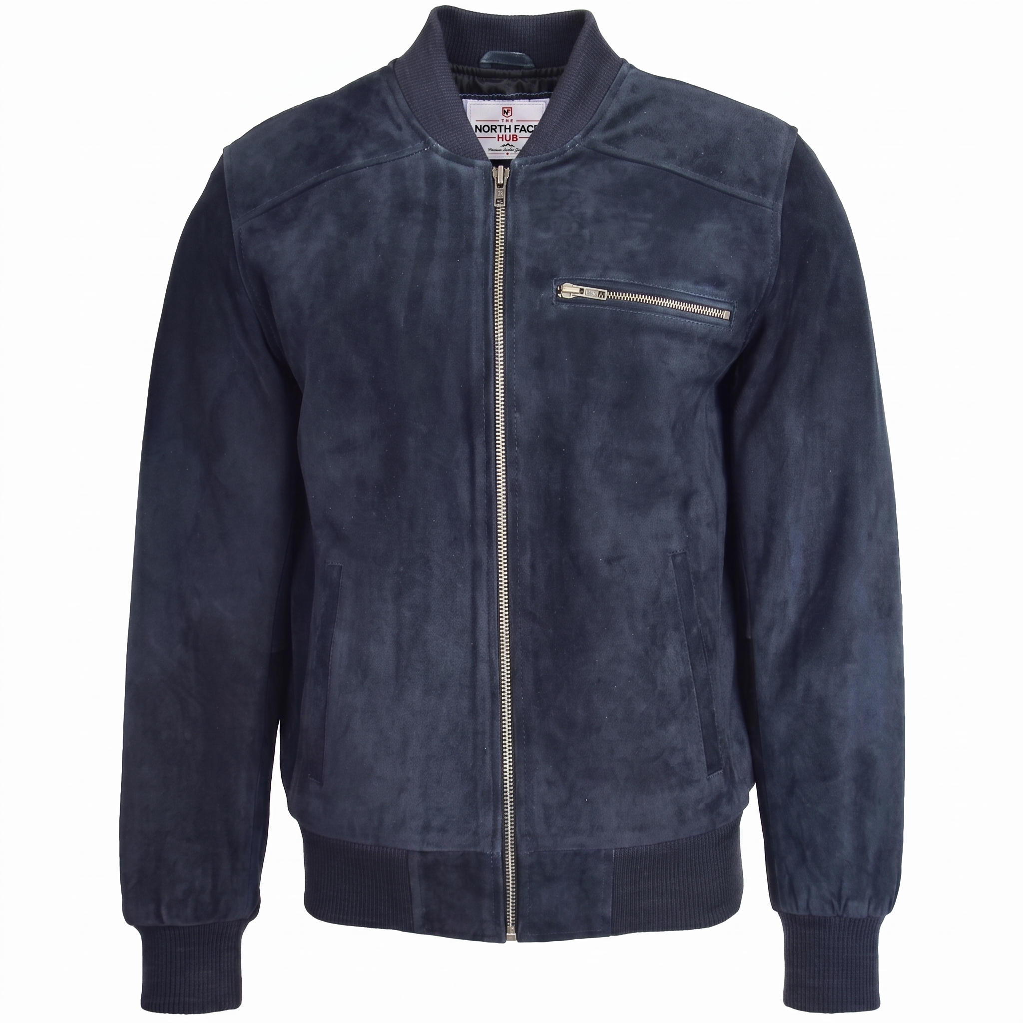 1 (4) Mens Suede Bomber Varsity Jacket