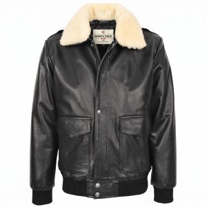 Mens Leather Bomber JacKET