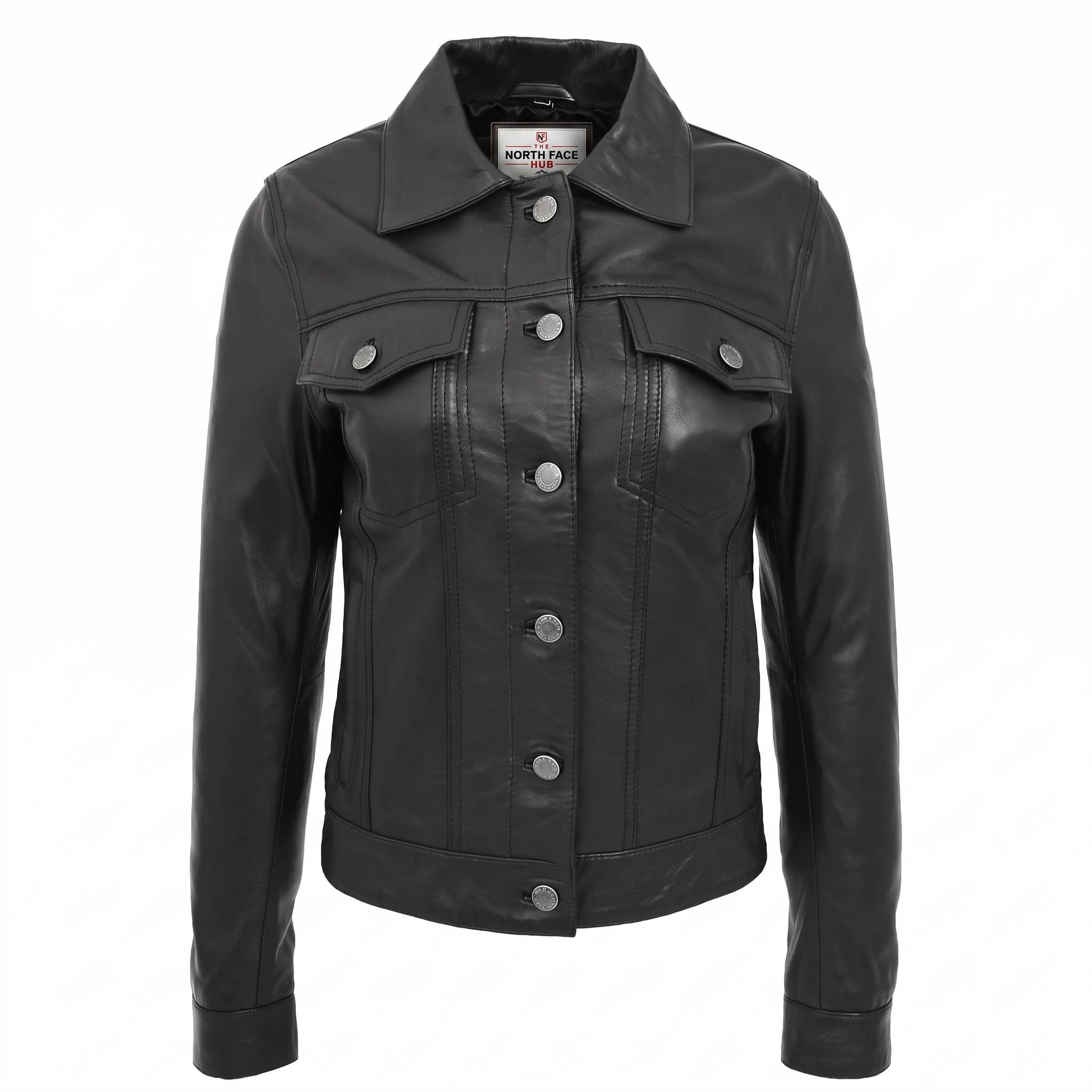 Womens Soft Leather Trucker Style Jacket Alma Nova Black Womens Soft Leather Trucker Style Jacket