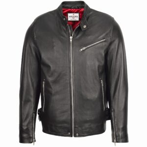 Mens Leather Cafe Racer Casual Biker Jacket