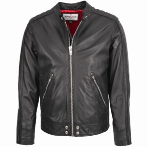 Mens Leather Casual Biker Fashion Jacket
