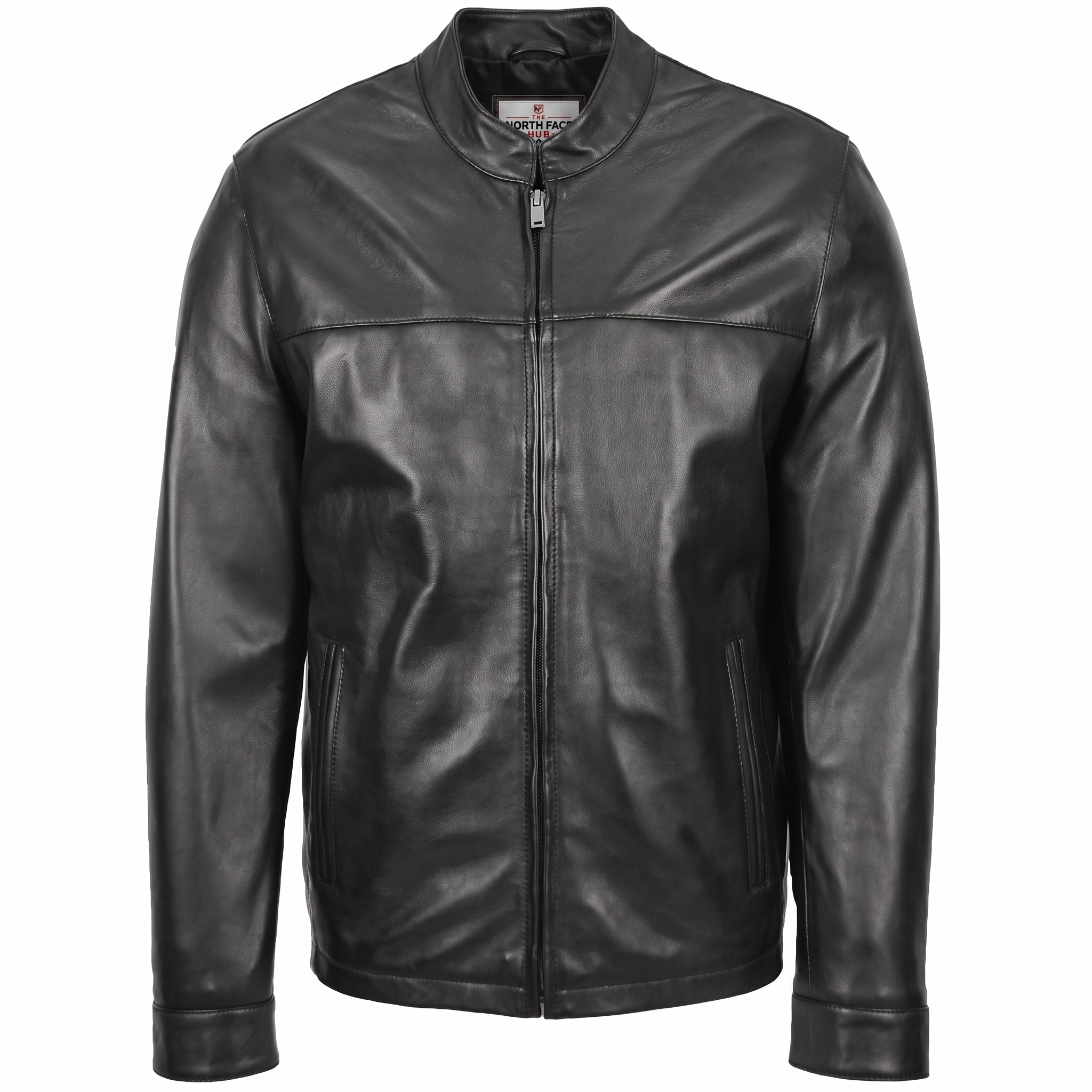 Mens Leather Standing Collar Jacket Paul Nova Black (2) Mens Leather Standing Collar Jacket