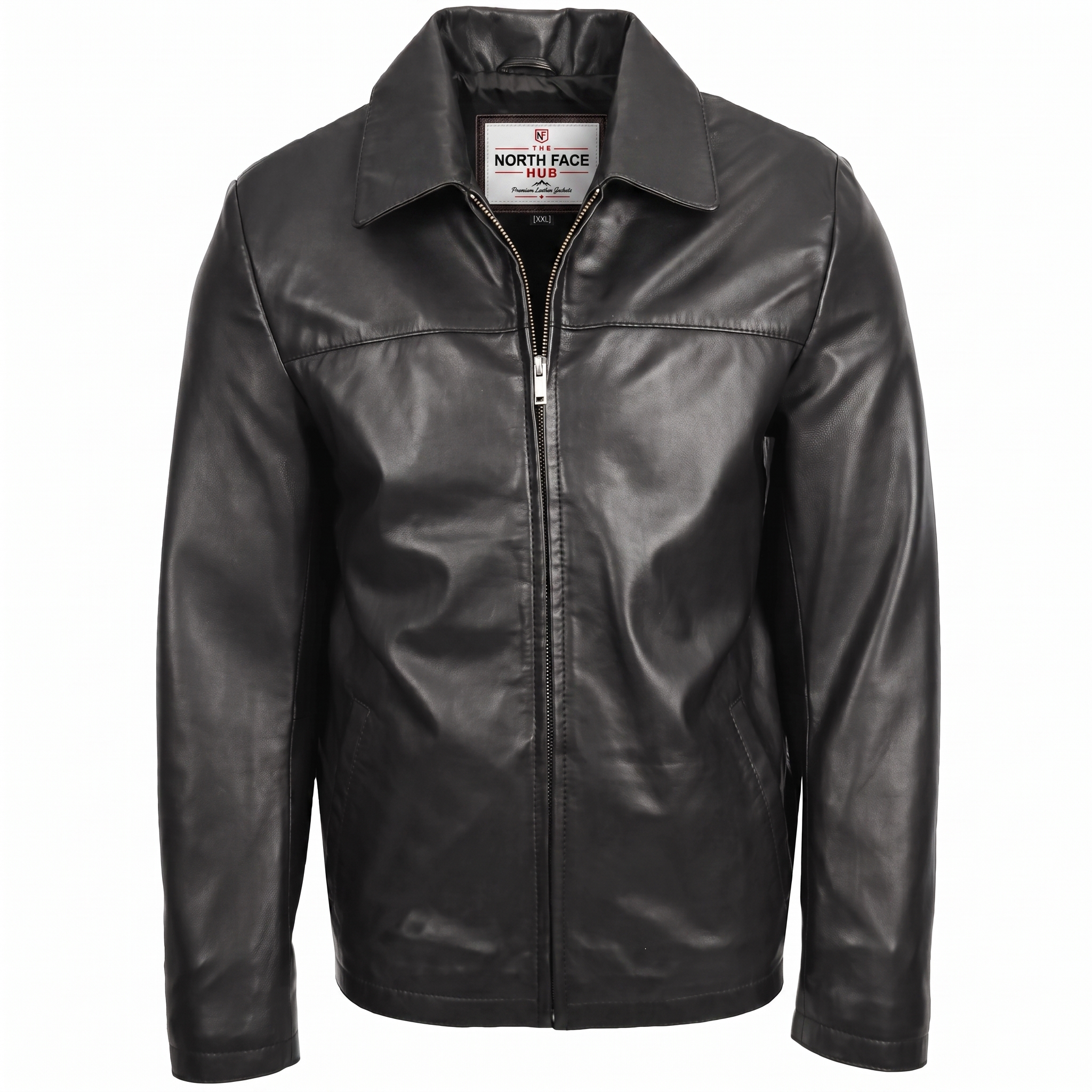 Mens Leather Zip Box Harrington Jacket James Nova Black (3) Mens-Leather-Zip-Box-Harrington-Jacket