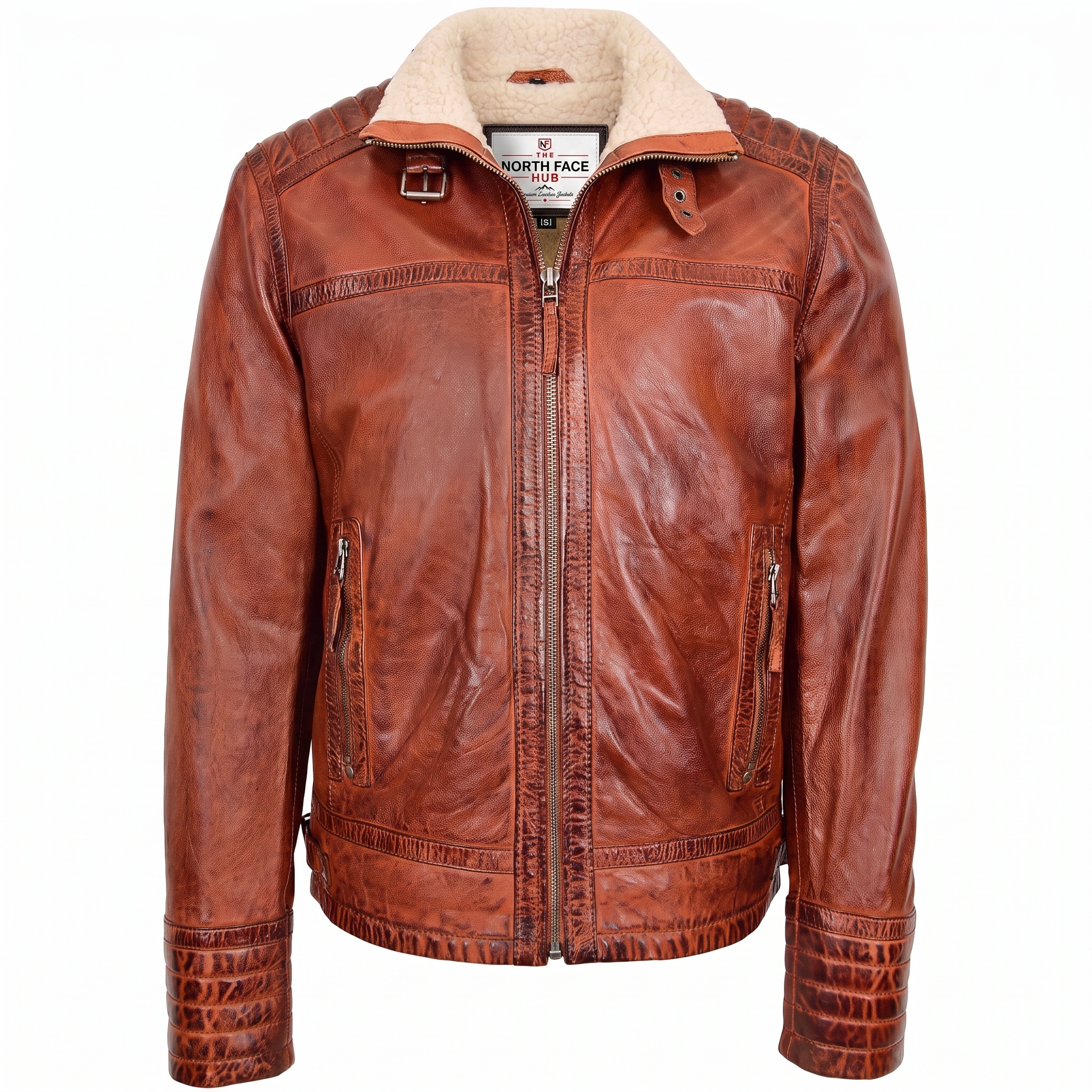 Mens Real Leather Sherpa Lined Jacket Alfie Zenith Brown (2) Mens-Real-Leather-Sherpa-Lined-Jacket-