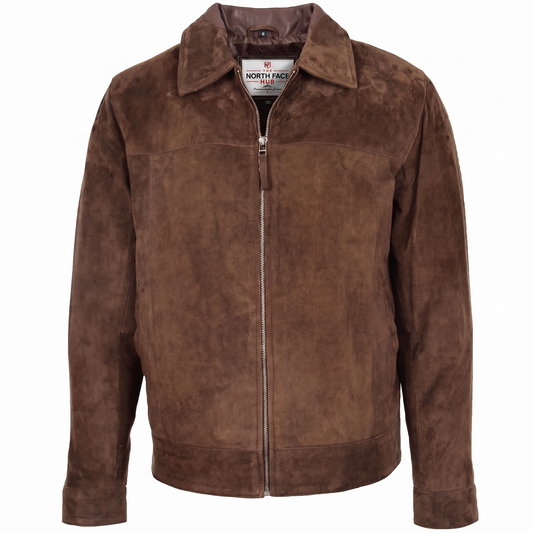 Mens Real Suede Casual Harrington Jacket Larry Zenith Brown (3) Mens-Real-Suede-Casual-Harrington-Jacket