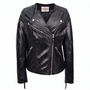 Womens Leather Casual Biker Jacket
