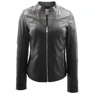 Womens Leather Classic Biker Style Tayla Jacket