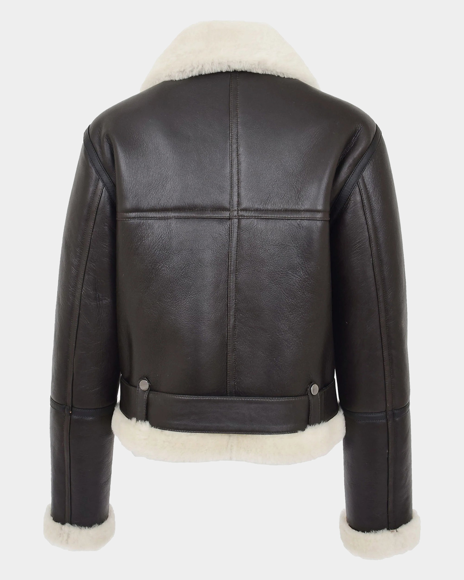 Womens-Sheepskin-Aviator-RAF-Pilot-Jacket-Zenith-Brown-White-2.jpg Womens Sheepskin Aviator RAF Pilot Jacket Zenith Brown White - Image 2