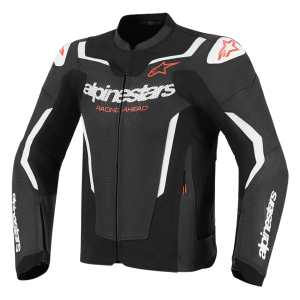 Alpinestars GP Force V2 Leather Jacket Black CE Armor Motorcycle Racing Jacket - Front view