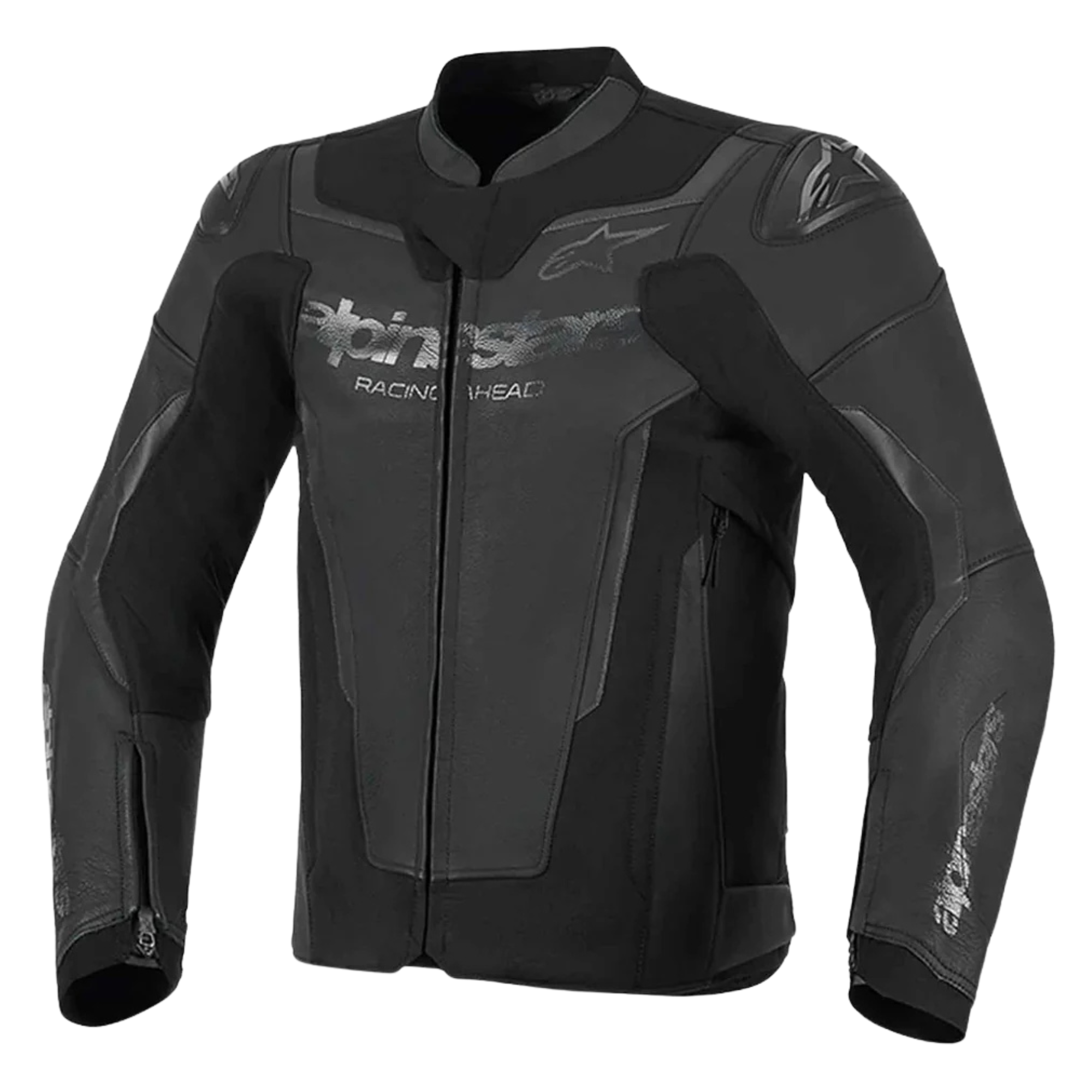 Alpinestars GP Force V2 Leather Jacket Black Sport Racing Motorcycle Jacket - Front view