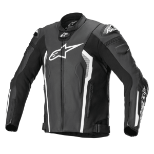 Alpinestars Missile V2 Leather Jacket Black CE Armor Racing Motorcycle Jacket - Front view