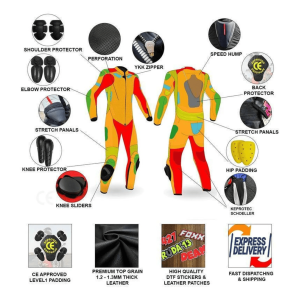 Ducati One-Piece Leather Racing Suit Black Ducati Inspired Motorbike Suit - image 2