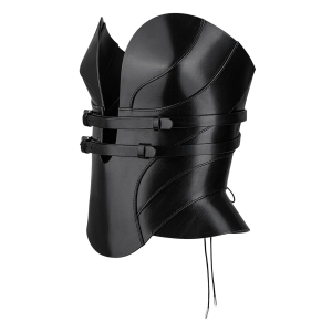 Handmade Black Leather Overbust Corset Top Viking Gothic Bustier Corset - view 2