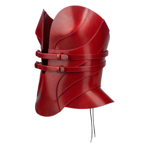 Handmade Red Leather Overbust Corset Top Luxury Viking Gothic Bustier - view 2