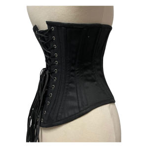 Custom-Made Heavy Duty Underbust Steel Boned Corset Black Waist Training Shapewear - view 2
