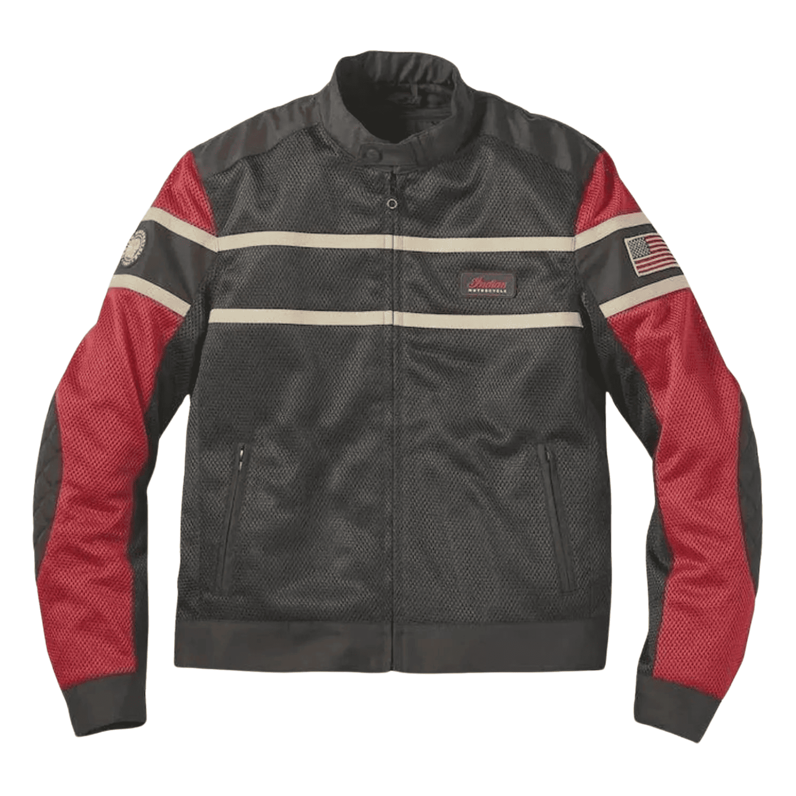 Indian_Arlington_Mesh_Motorbike_Jacket_1.png Indian Motorcycle Arlington Mesh Jacket Lightweight Breathable Biker Riding Coat - Front view