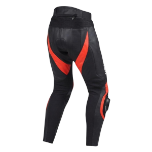 Kawasaki Leather Racing Pants Red Black - Rear view