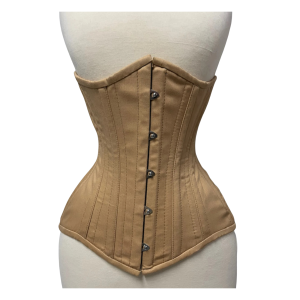 Handmade Beige Longline Underbust Corset Steel Boned Tightlacing Waist Trainer