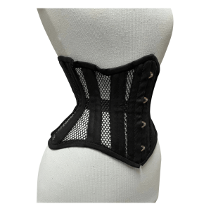 Black Mesh Waspie Underbust Corset Steel Boned Waist Trainer - view 2