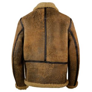 Schott NYC Antique Brown Sheepskin Jacket 256S back view