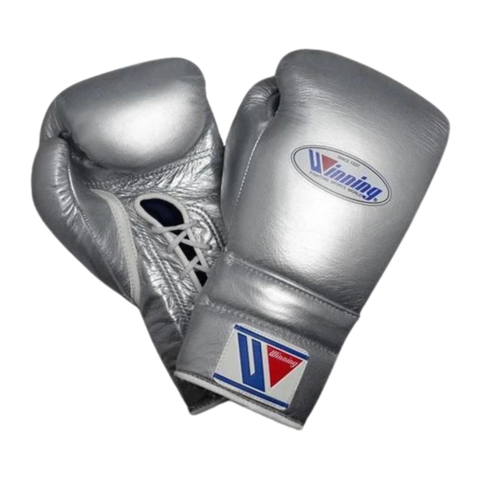 Winning Lace Up Boxing Gloves Silver Winning Lace Up Boxing Gloves Silver