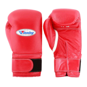 Winning Velcro Boxing Gloves Red front view