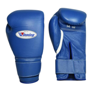 Winning Velcro Boxing Gloves Blue front view