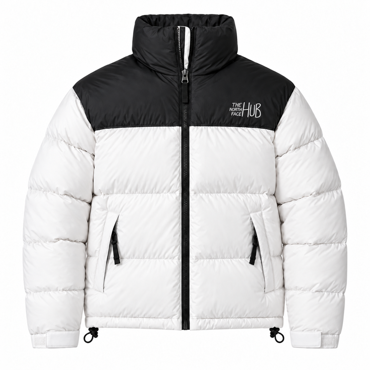 he North Face Hub White Mens Puffer Jacket – Mens Insulated Winter Jacket / Nuptse Puffer Jacket 1996 Retro Coat White Mens Puffer Jacket