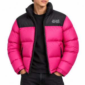Mens Pink Puffer Jacket