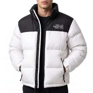 White Mens Puffer Jacket